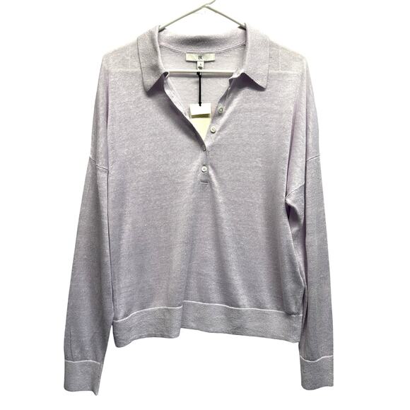 Banana Republic Sweaters - NWT Banana Republic Linen Blend Collared Sweater Top Lilac Lavender Women Large